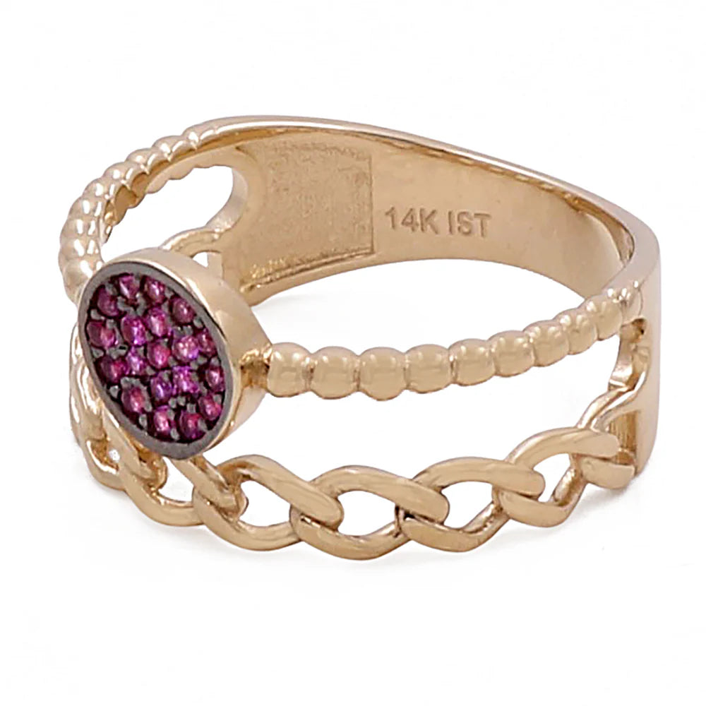 14K Yellow Gold Women’s Fashion Ring / CZ / Weight: 2.9 GR / COWR4FS-41