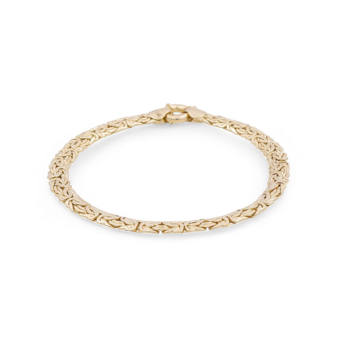 14K Yellow Gold Women's Fashion Byzantine Link Women Bracelet / Size: 7" / Weight: 6.1 GR / DPWB4BZ