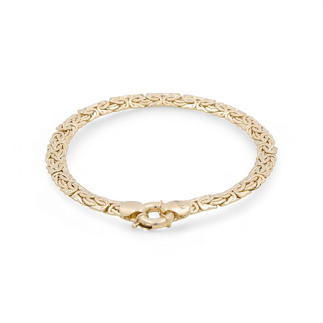 14K Yellow Gold Women's Fashion Byzantine Link Women Bracelet / Size: 7" / Weight: 6.1 GR / DPWB4BZ