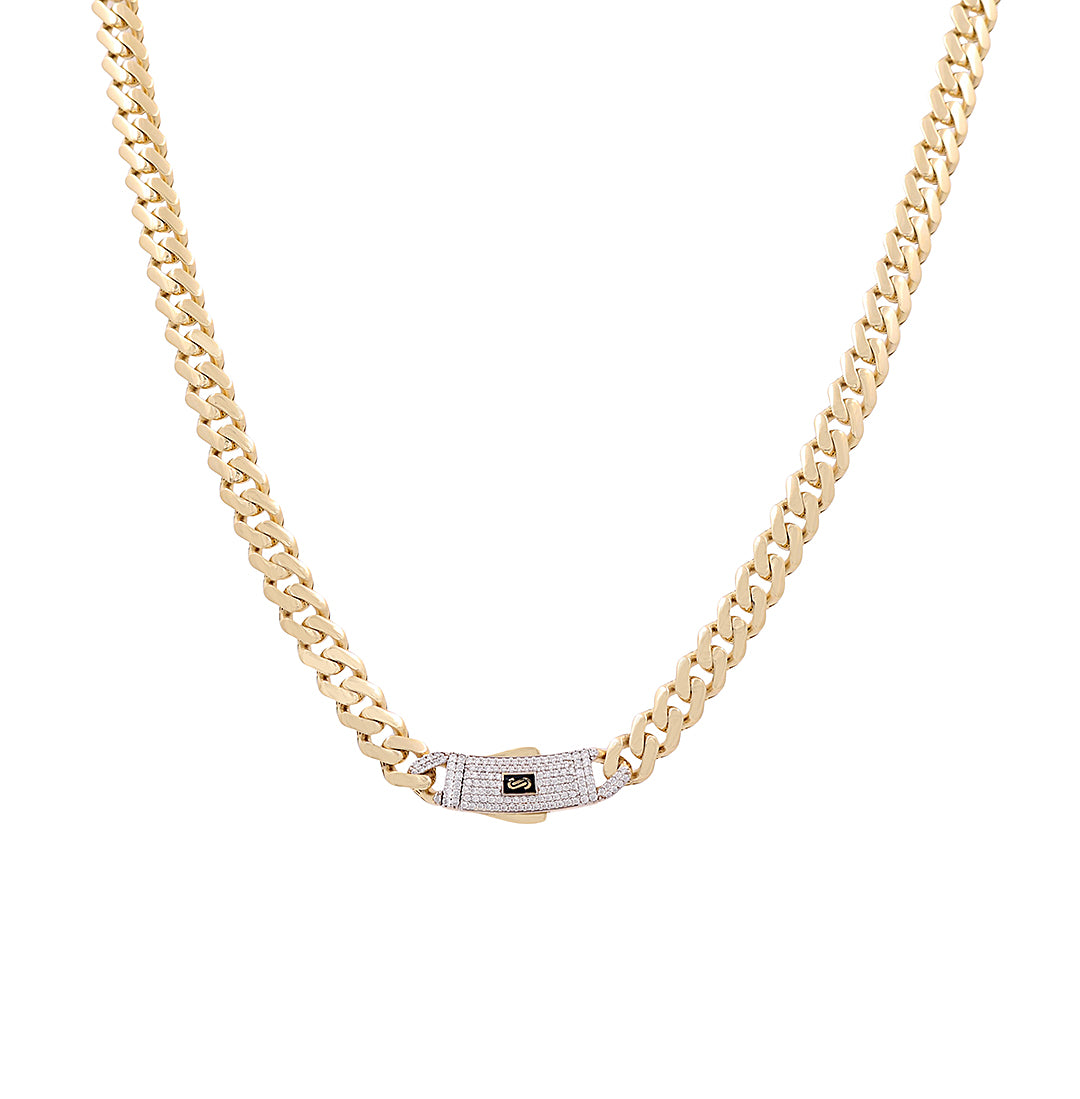 14K Yellow Gold Monaco Chain / Stone: Cz / Size: 7mm 20" / Weight: 22.6gr / 301-11080-8.0mm.20"