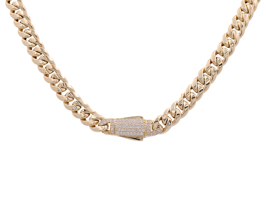 14K Yellow Gold Hollow Cuban Link Chain / CZ / Size: 20” / Weight: 18.2 GR / COCH4CL