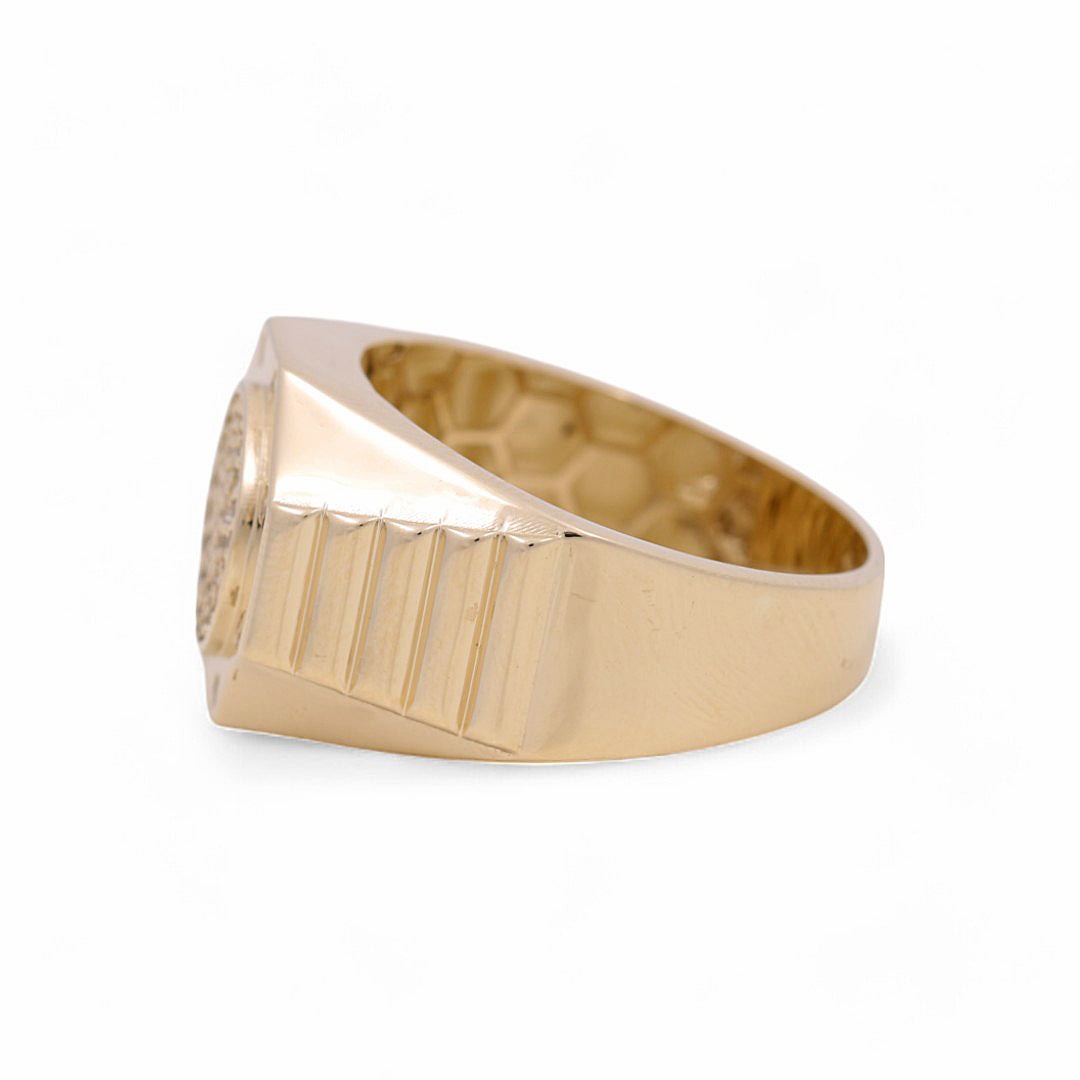 14K Yellow Gold Men’s Fashion Ring / CZ / Size 10.5 / Weight: 5.1GR /  COMR4FS-47