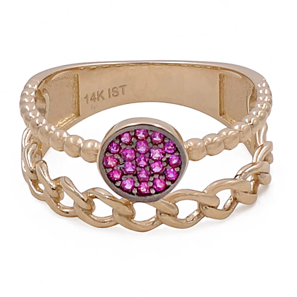 14K Yellow Gold Women’s Fashion Ring / CZ / Weight: 2.9 GR / COWR4FS-41