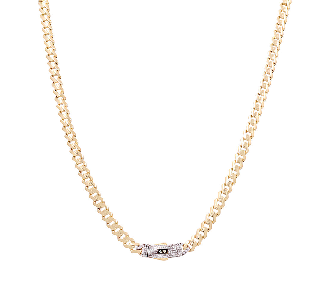 14K Yellow Gold Monaco Edge Chain / Stone: Cz / Size: 6.5mm 20" / Weight: 18.2gr / 301-61065-6.5mm.20"