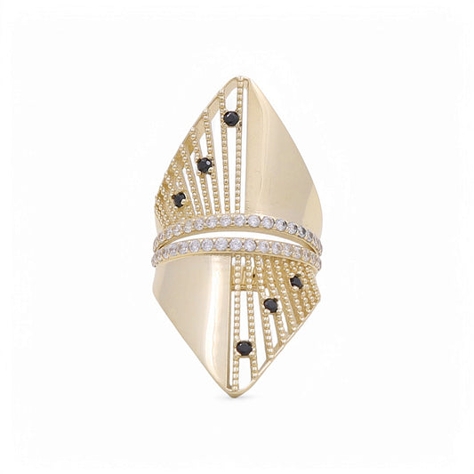 10K Yellow Gold Fashion Women's Ring with Cz / Size: 8 / Weight: 5GR / Y25-263
