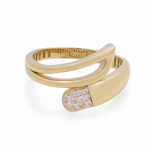 10K Yellow Gold Fashion Women's Ring with Cz / Size: 7 / Weight: 1.8 GR / Y24-27
