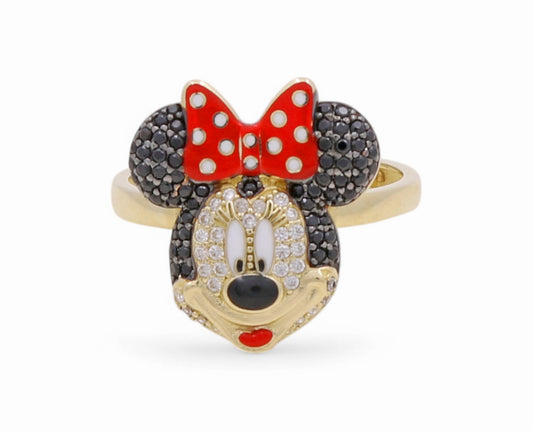 10K Yellow Gold Minnie Women's Ring with Cz / Size: 7.5 / Weight: 2.8 GR / P26R-4A