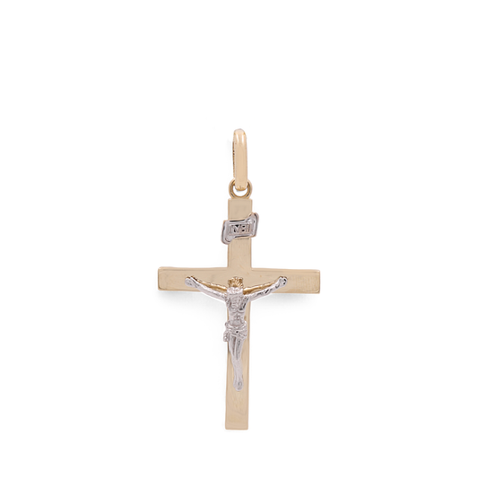 14K Yellow &amp; White Gold Jesus on the Cross Pendant / ISPDTT4CRS-2