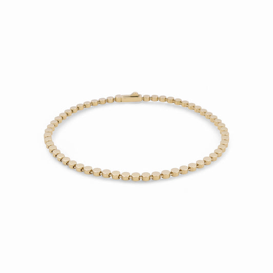 10K Yellow Gold Fancy Balls Women's Bracelet / Size: 7.5" / Weight: 3.7 GR / P53B-51