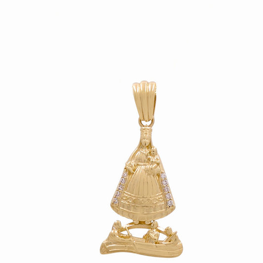 10K Yellow Gold Virgen de la Caridad Pendant with CZ / Weight: 9.3 GR / WP-256