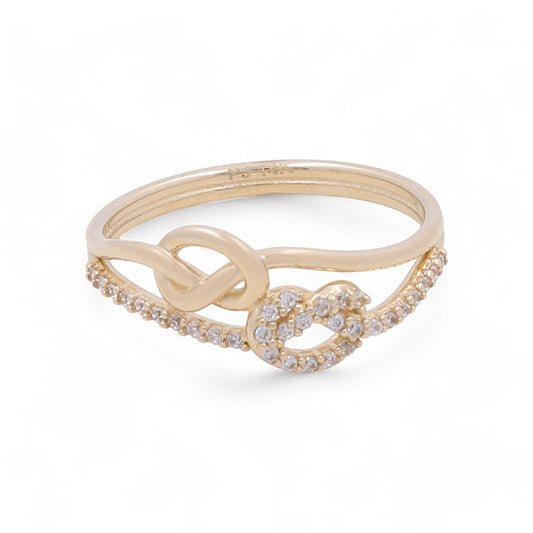 14K Yellow Gold Women’s Double Knot Ring / CZ / Weight: 2.5 GR / COWR4FS-110