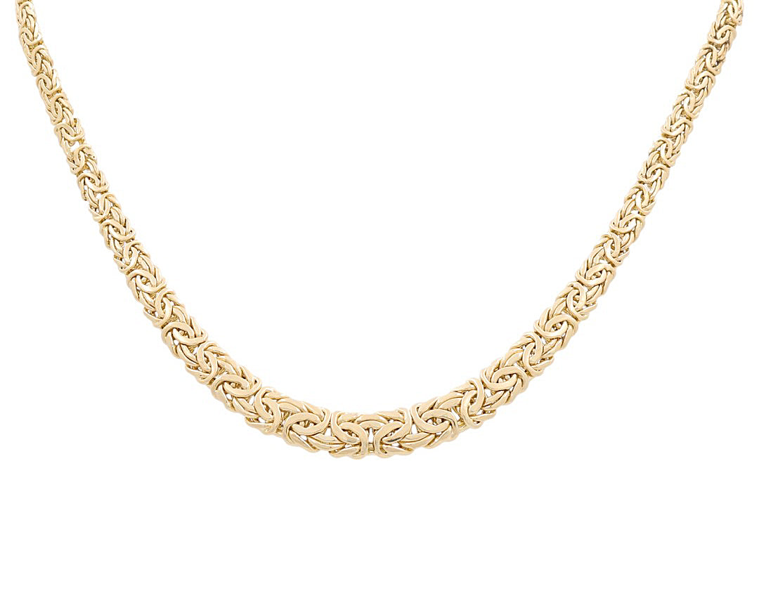 14K Yellow Gold Women's Fashion Byzantine Link Necklace Size: 17" / Weight: 15.6 GR / DPNK4BZ