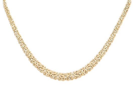 14K Yellow Gold Women's Fashion Byzantine Link Necklace Size: 17" / Weight: 15.6 GR / DPNK4BZ